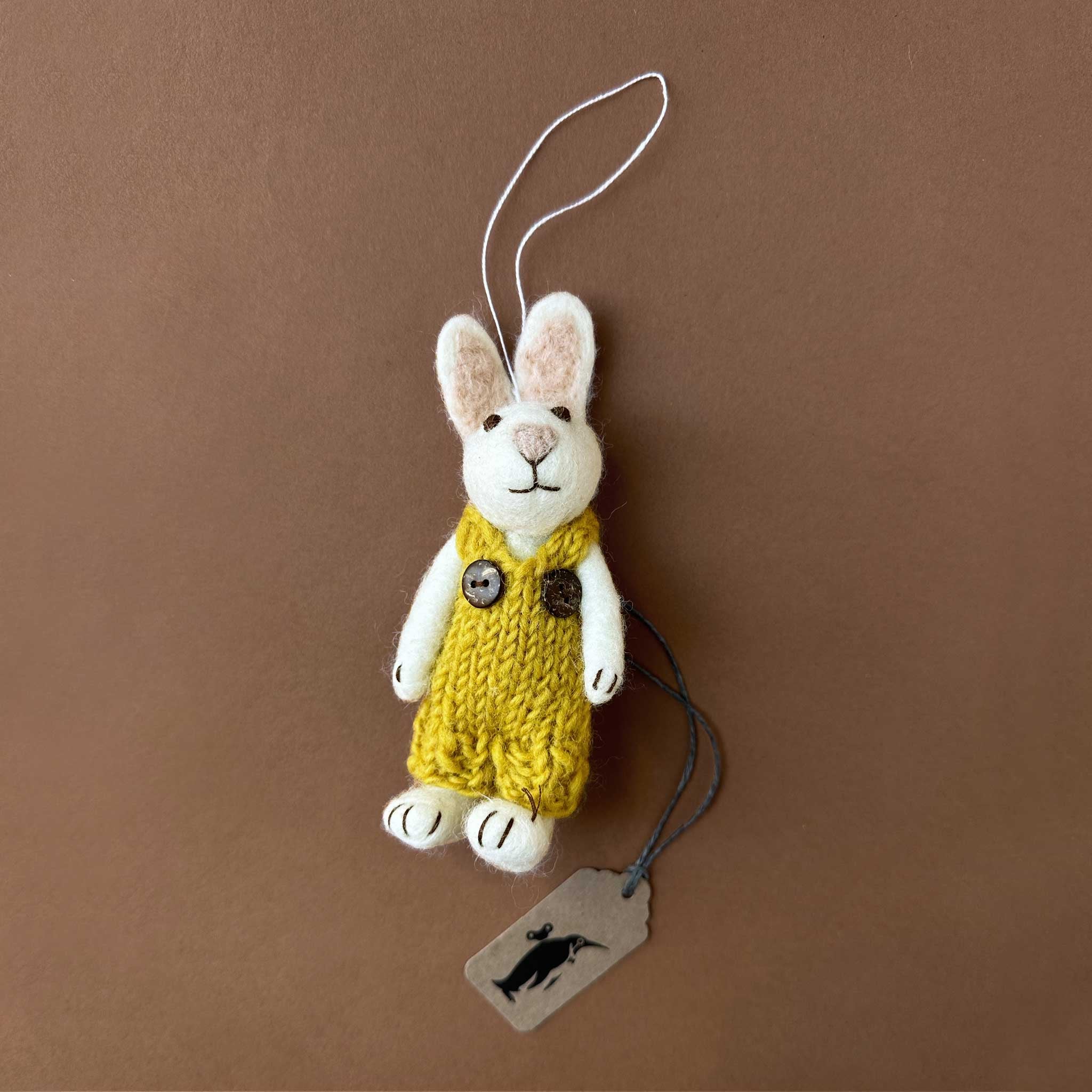 Felted White Rabbit Ornament | Ochre Overalls