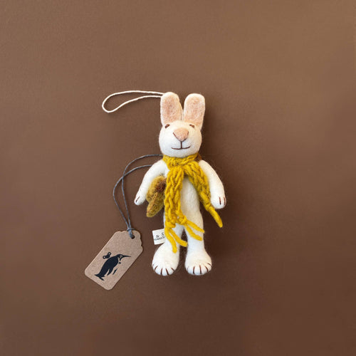 felted-white-rabbit-ornamnet-with-ochre-scarf