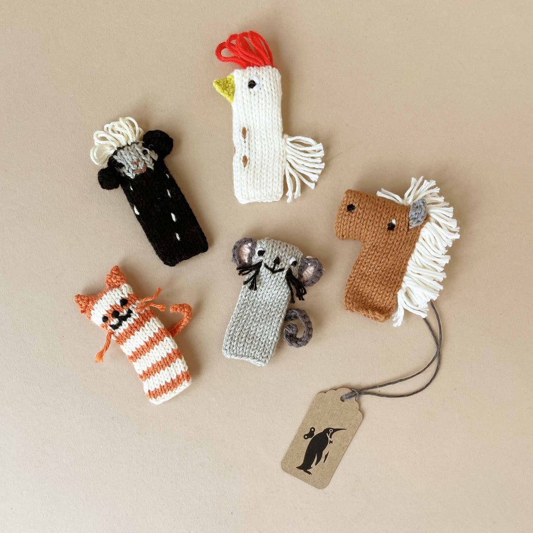 set-of-5-finger-puppets-orange-striped-cat-black-sheep-grey-mouse-white-chicken-and-brown-horse