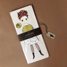 Load image into Gallery viewer, florence-paper-doll-kit-girl-with-red-hair-yellow-top-and-pleated-skirt