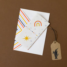 Load image into Gallery viewer, fold-out-cootie-catcher-greeting-card-with-rainbow-star-and-colorful-envelope