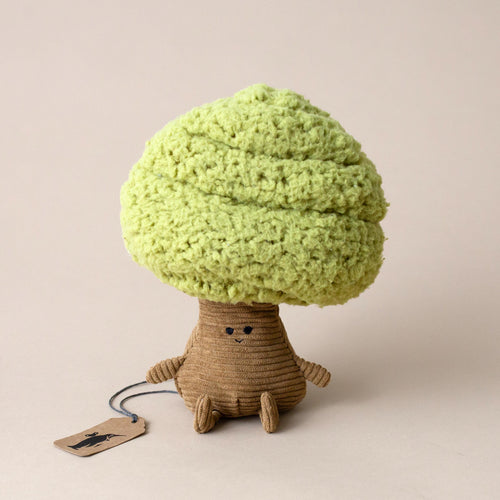 lime-color-tree-stuffed-animal-with-corduroy-stump-and-smiling-face