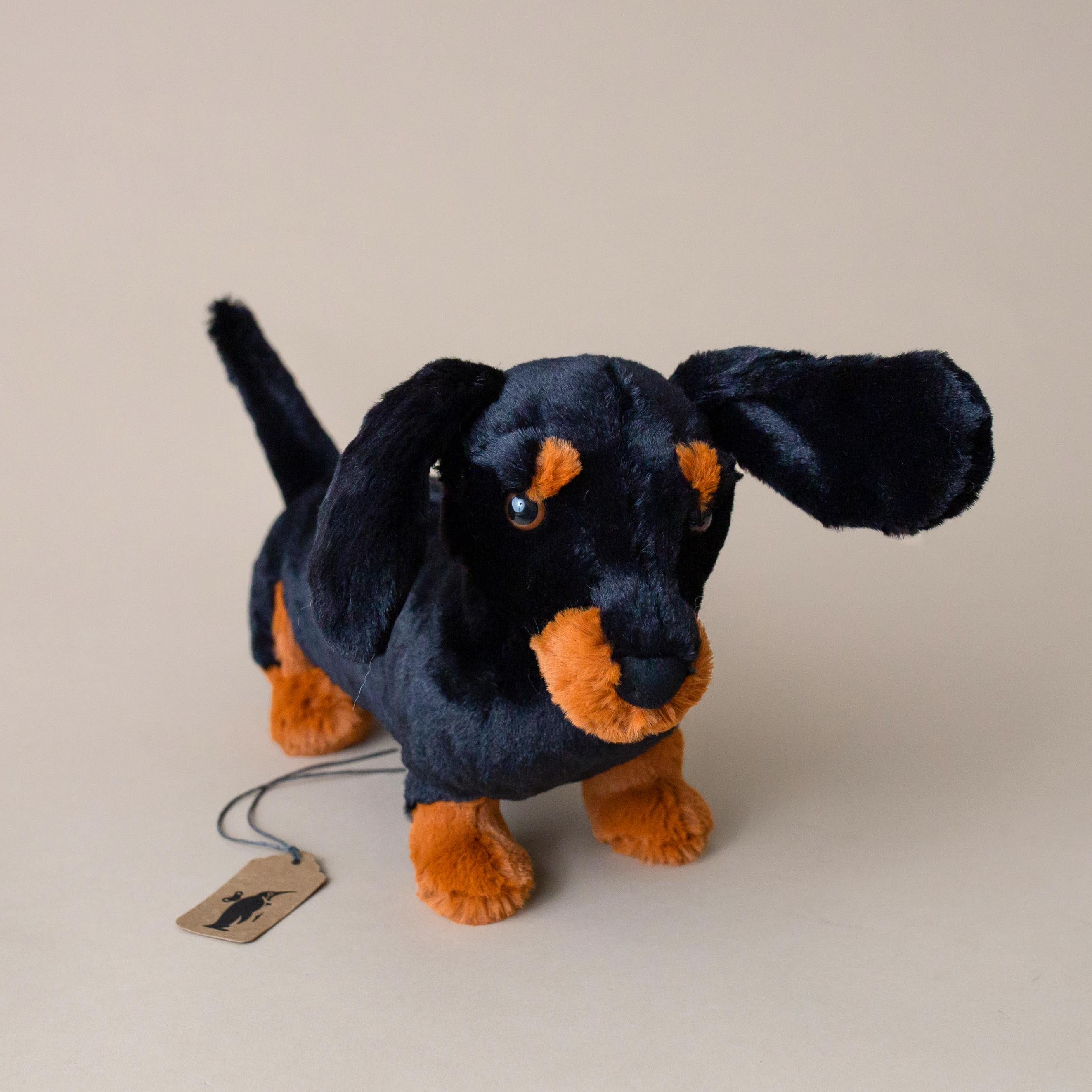 black-wht-copper-markings-dachsund-stuffed-animal