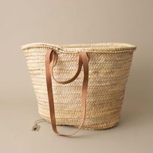 Load image into Gallery viewer, woven-market-tote-with-two-lengths-of-leather-handles