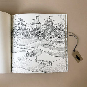 geomorphia-coloring-book-open-page-showing-a-sea-and-desert-combined