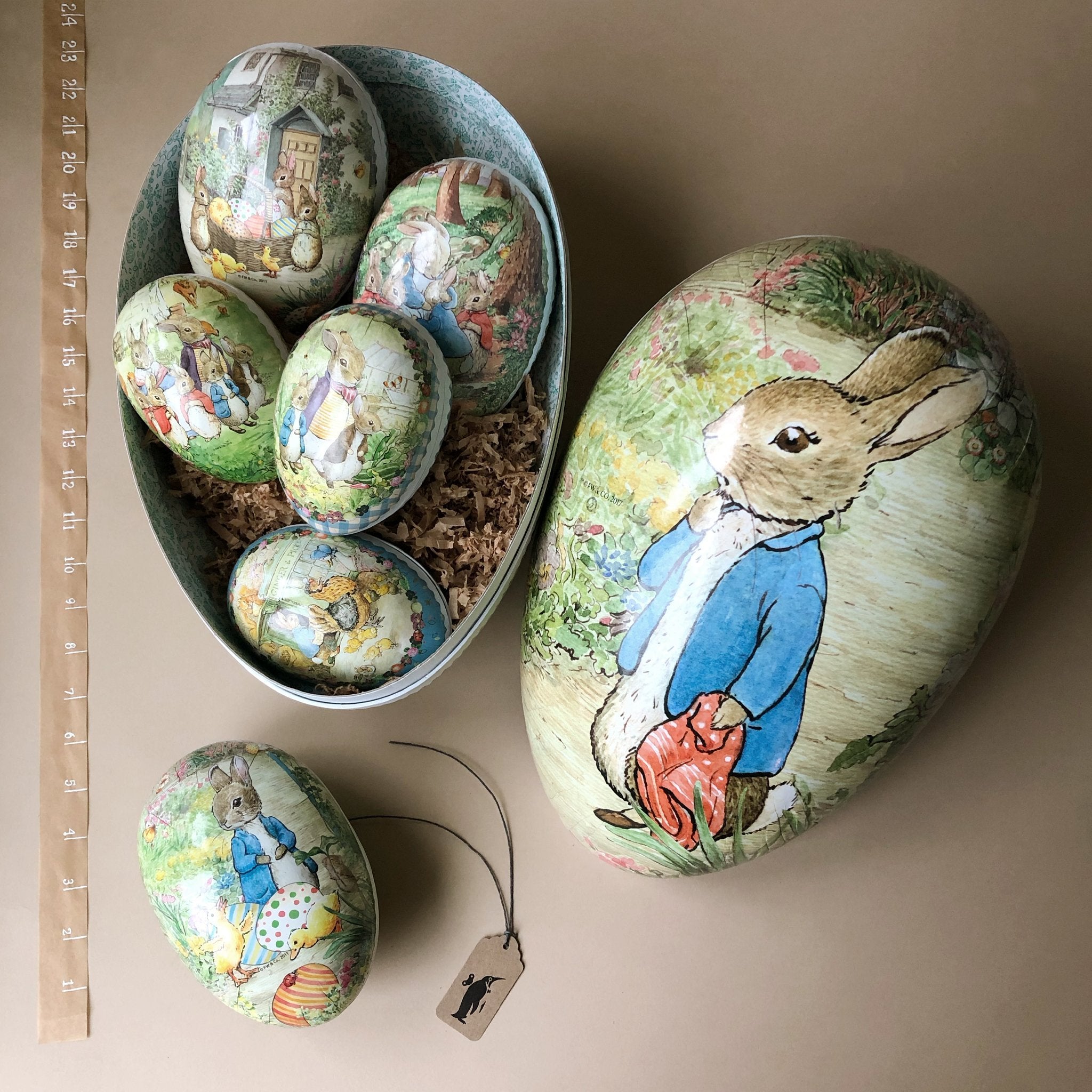 Vintage German Papier Mache Easter Egg with Image of Mother Duck outlet