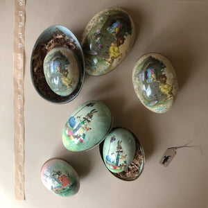 vintage-easter-illustrations-on-paper-mache-easter-eggs