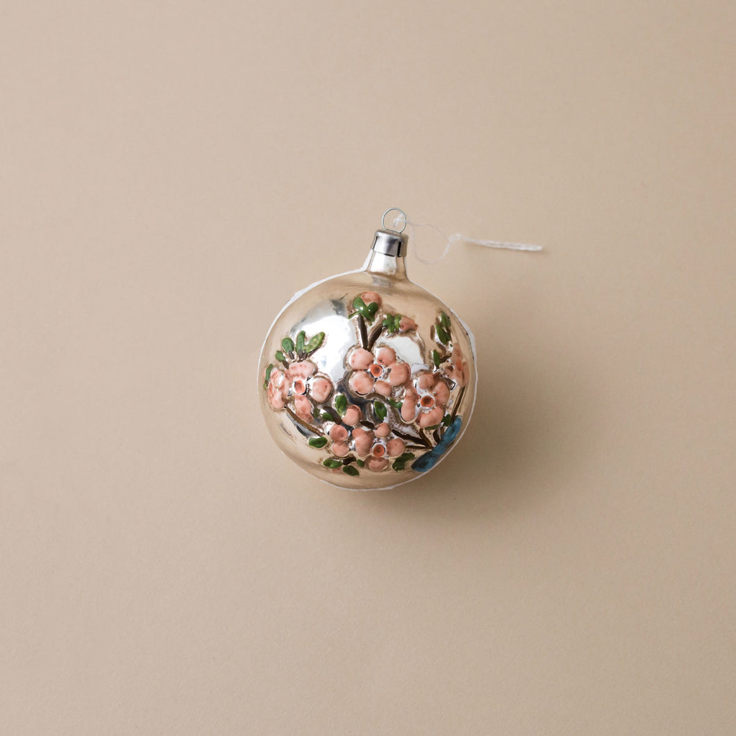 german-glass-ornament-sliver-ball-with-glitter-branch-and-pink-flowers