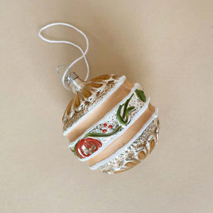German Glass Ornament | Flower Stripe - Christmas - pucciManuli