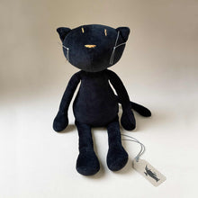 Load image into Gallery viewer, black-cat-plush-with-small-eyes-and-embroidered-details