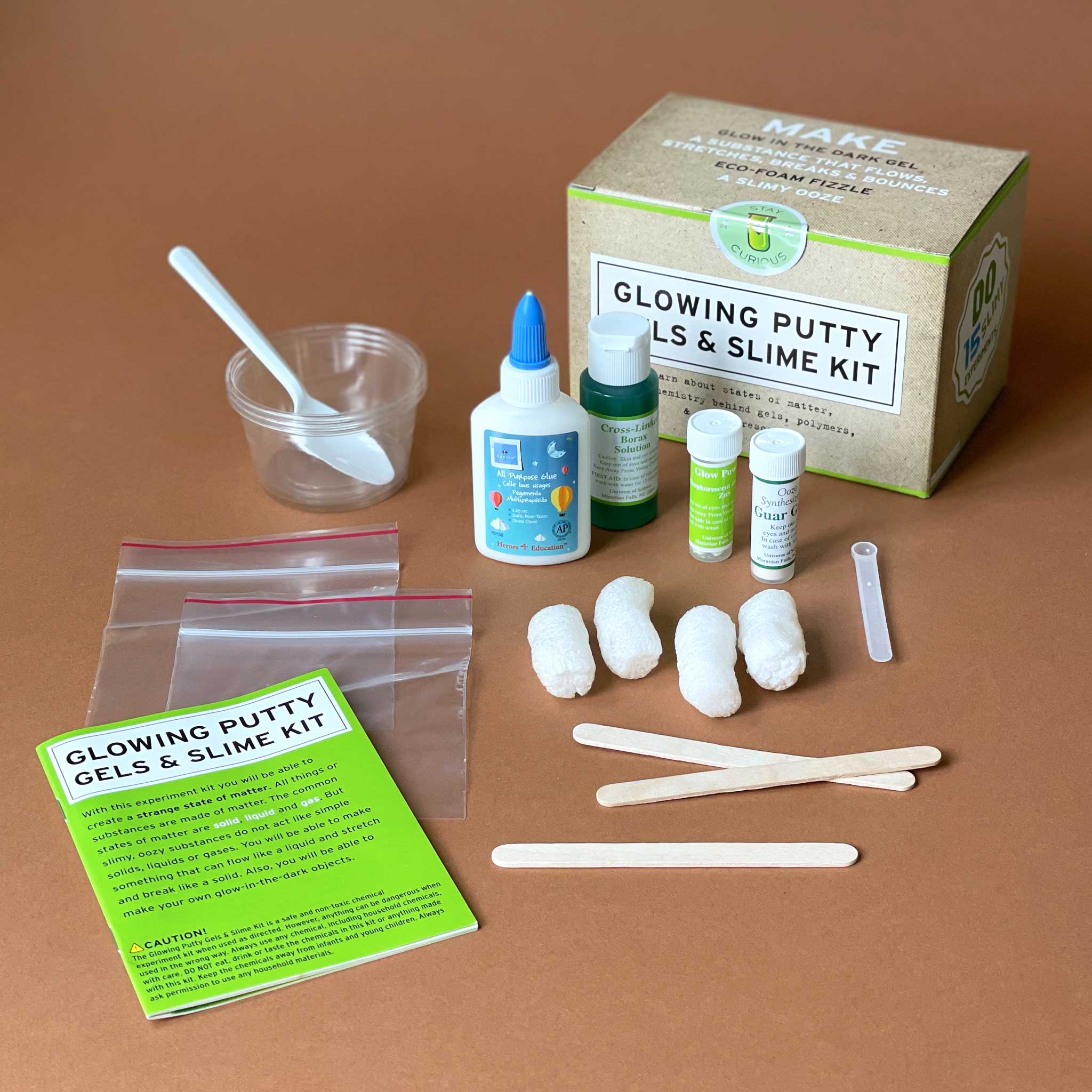 Glowing Putty, Gels & Slime Experiment Kit - Arts & Crafts - pucciManuli