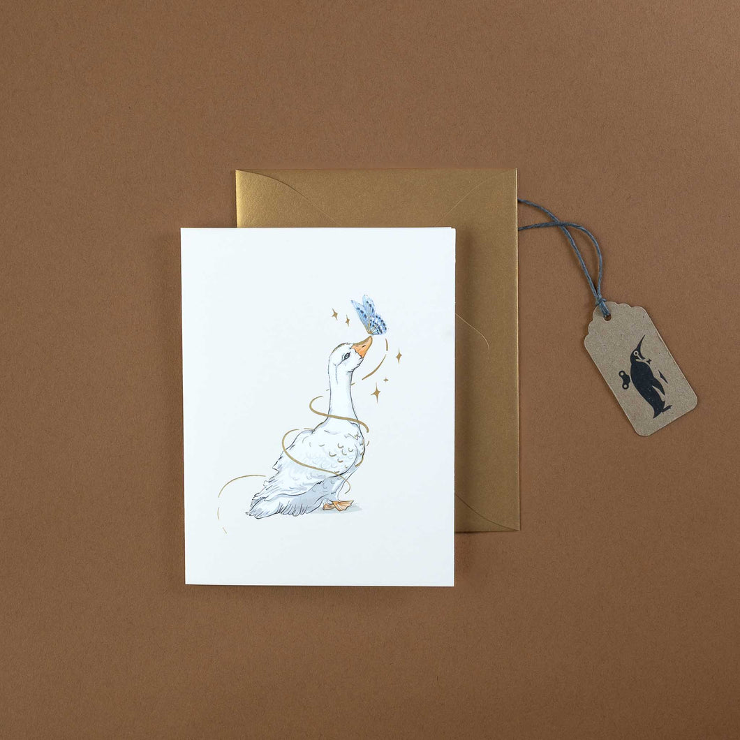 Goose & the Butterfly Greeting Card