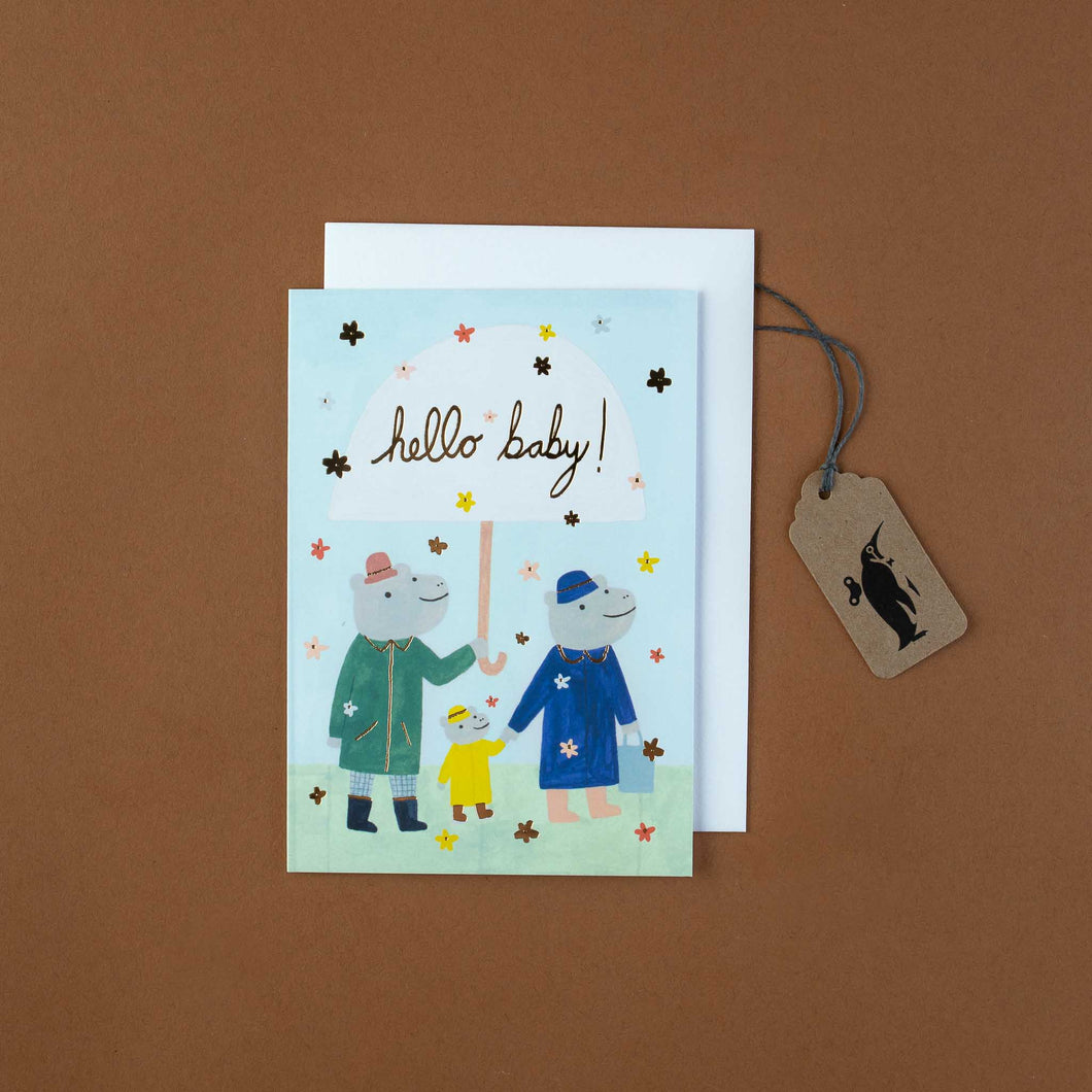 Hippo Family Greeting Card