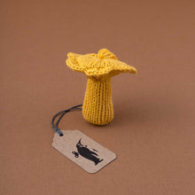 Load image into Gallery viewer, yellow-knit-chanterelle-mushroom-ornament