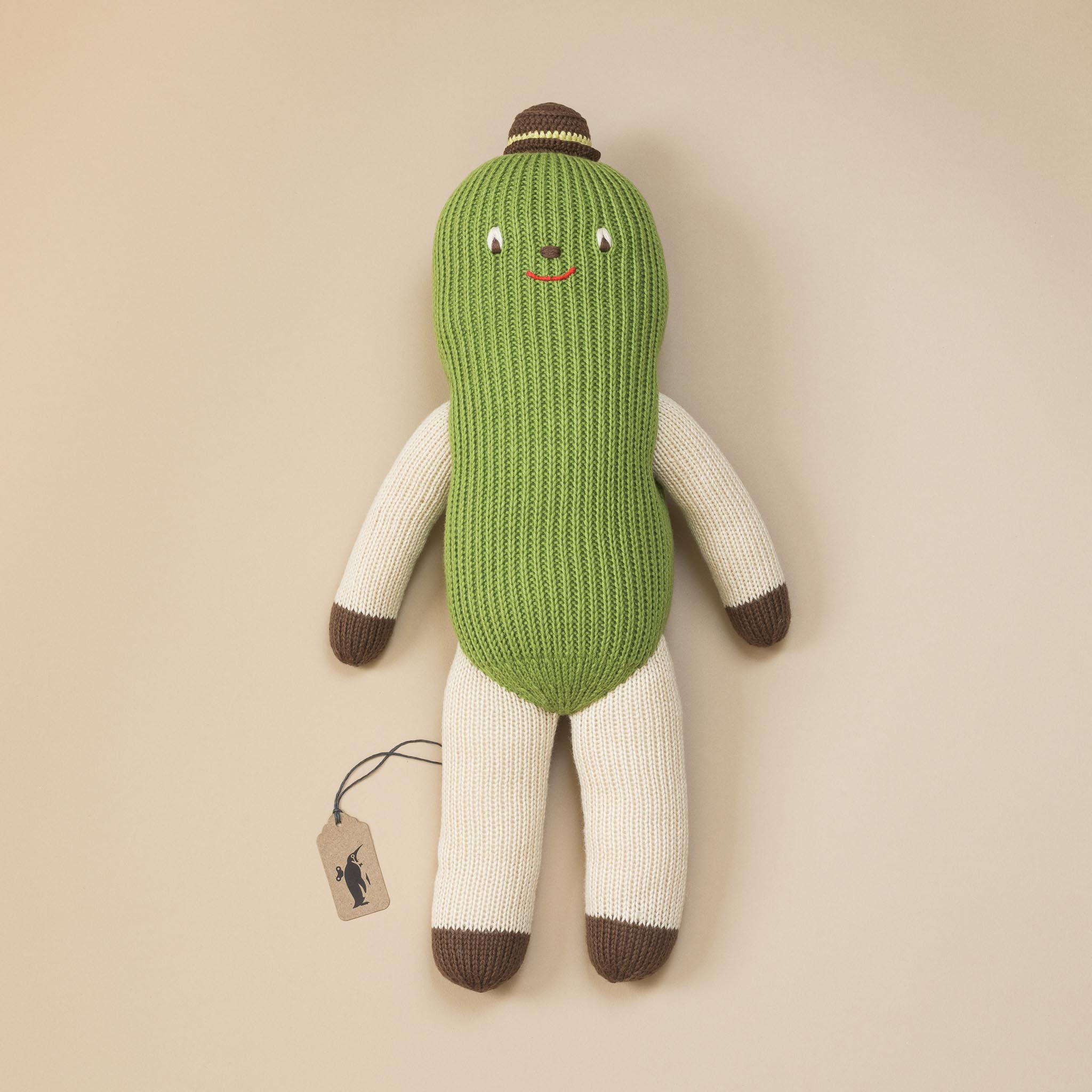 Christmas Pickle Knitting Doll with Wooden Base Mini Positive