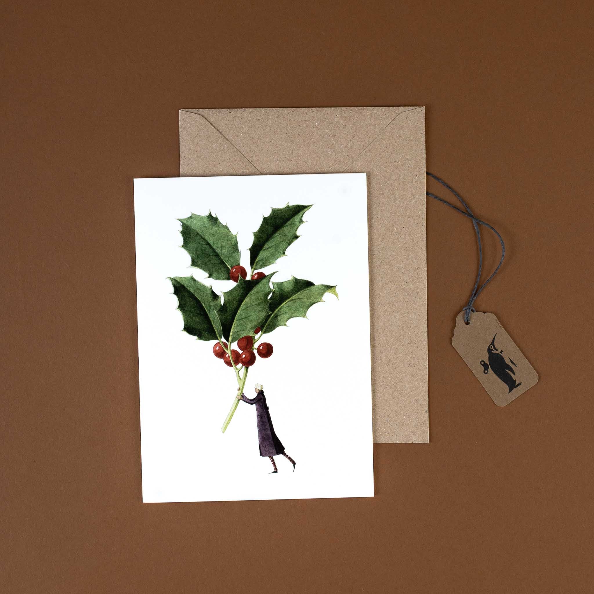    holly-greeting-card