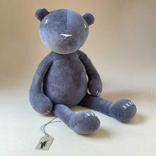 Load image into Gallery viewer, dark-grey-bear-plush-with-stitched-details