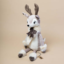 Load image into Gallery viewer, light-brown-and-white-deer-with-fluffy-accents-and-soft-brown-bow