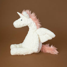 Load image into Gallery viewer, side-view-of-unicorn-showing-its-wings-and-pink-fluffy-tail