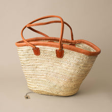 Load image into Gallery viewer, woven-handbag-with-leather-handles-and-trim