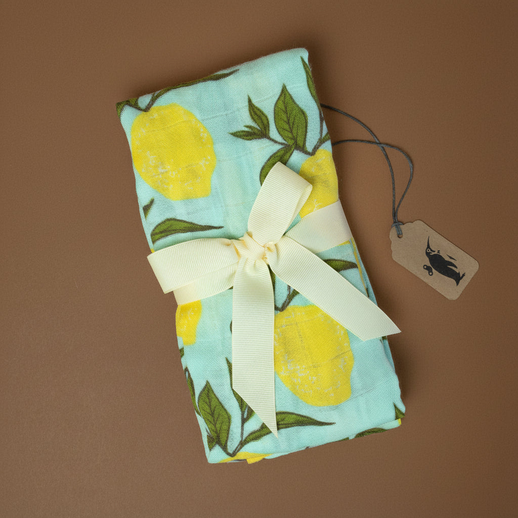 folded-set-of-two-burpies-with-yellow-lemons-and-green-leafs-pattern-on-lightblue-background