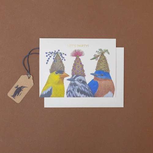lets-party-trio-greeting-card-warbler-finch-and-bluebird-in-flower-party-hats