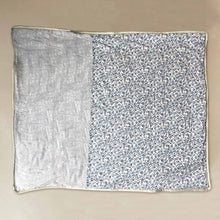 Load image into Gallery viewer, liberty-blanket-prune-pattern-in-grey-and-blue-floral-pattern-with-gold-trim