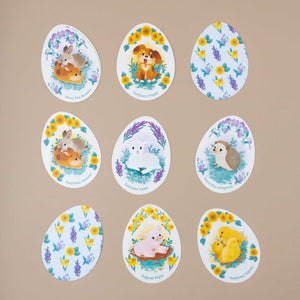 details-of-egg-shaped-memory-cards-with-animal-illustrations-like-bunny-pig-hedgehog