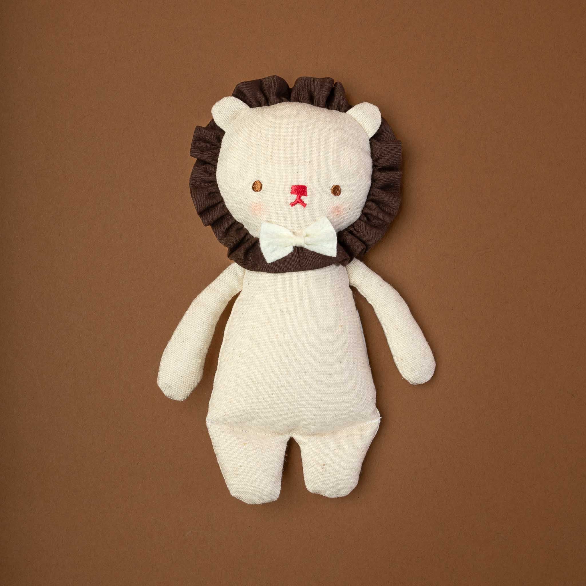 Little Linen Lion Baby Rattle