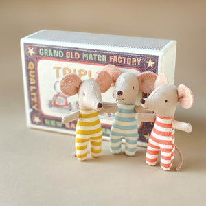 Matchbox Mouse Baby Triplets | Polka Spot Bedding - Dolls & Doll Accessories - pucciManuli
