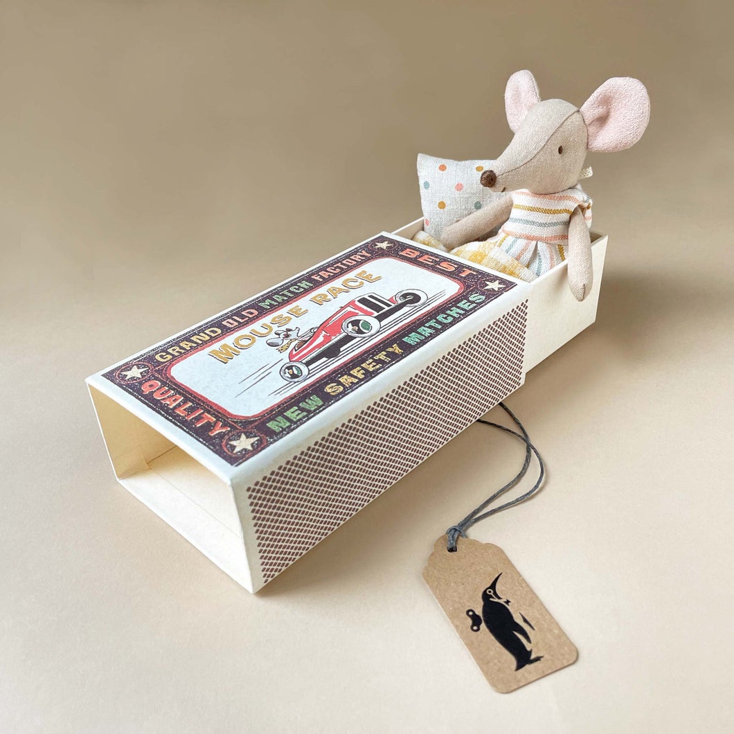 Matchbox Mouse Big Sister | Pastel Stripe Dress - Dolls & Doll Accessories - pucciManuli