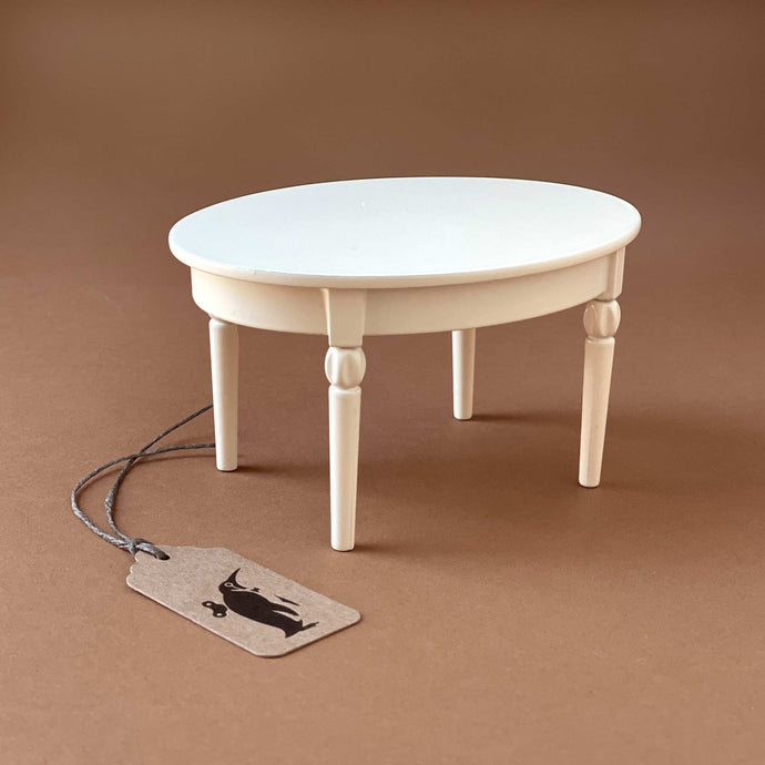Matchbox Mouse Furniture | Oval Dining Table - White - Dolls & Doll Accessories - pucciManuli