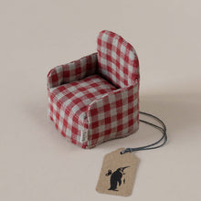 Load image into Gallery viewer, matchbox-mouse-red-gingham-arm-chair