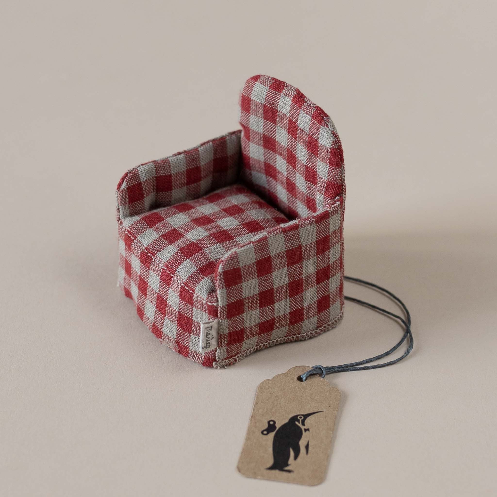 Matchbox Mouse Furniture Red Gingham Chair