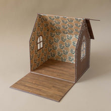 Load image into Gallery viewer, gingerbread-house-shown-with-roof-and-side-open