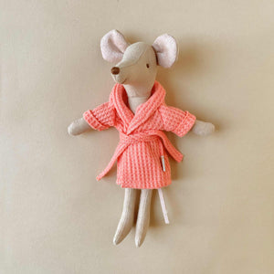 Matchbox Mouse Grown-Up Outfit | Bathrobe - Coral - Pretend Play - pucciManuli
