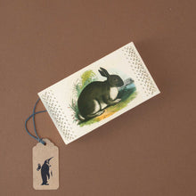 Load image into Gallery viewer, box-of-matches-with-vlack-and-white-rabbit-on-beige-background