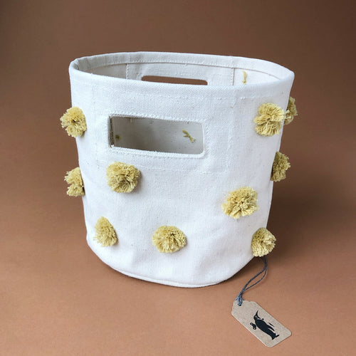 canvas-storage-bag-with-yellow-pom-poms