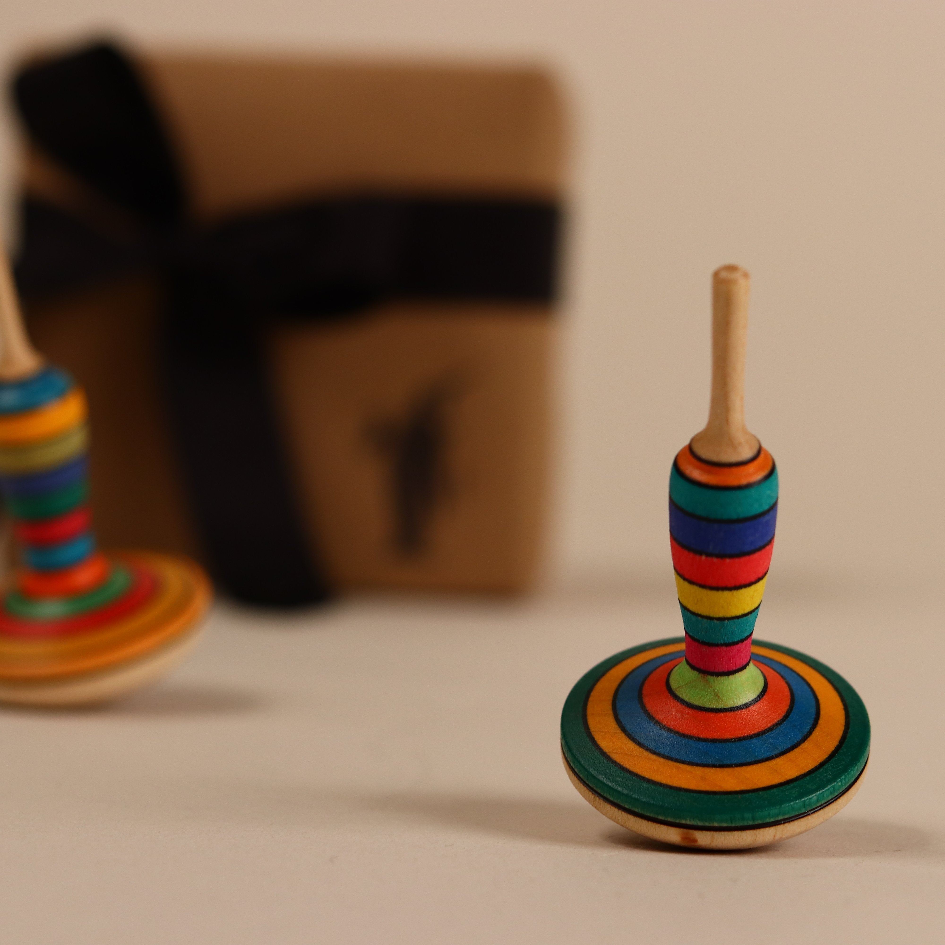 wooden spinning tops