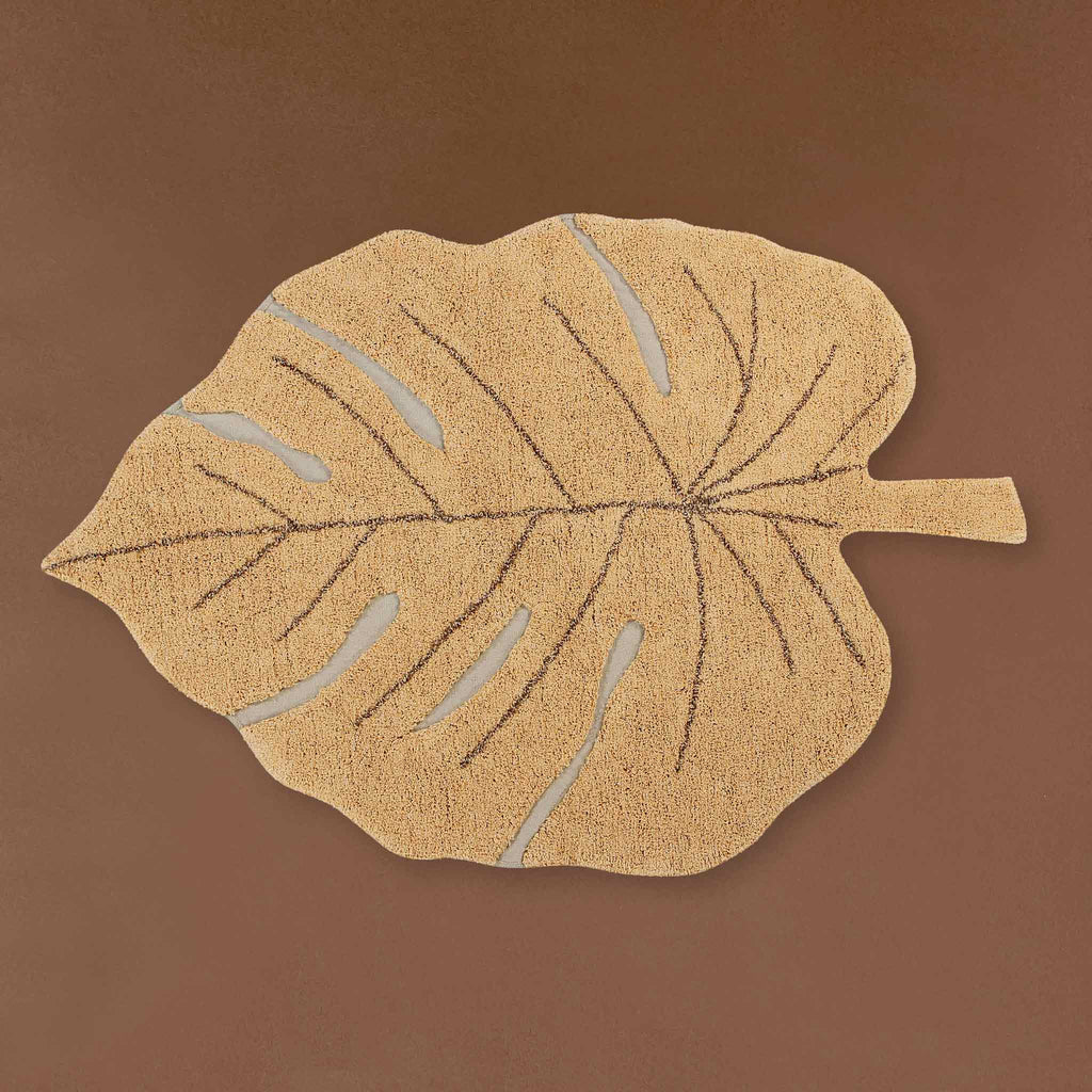 Washable Monstera Rug | Honey