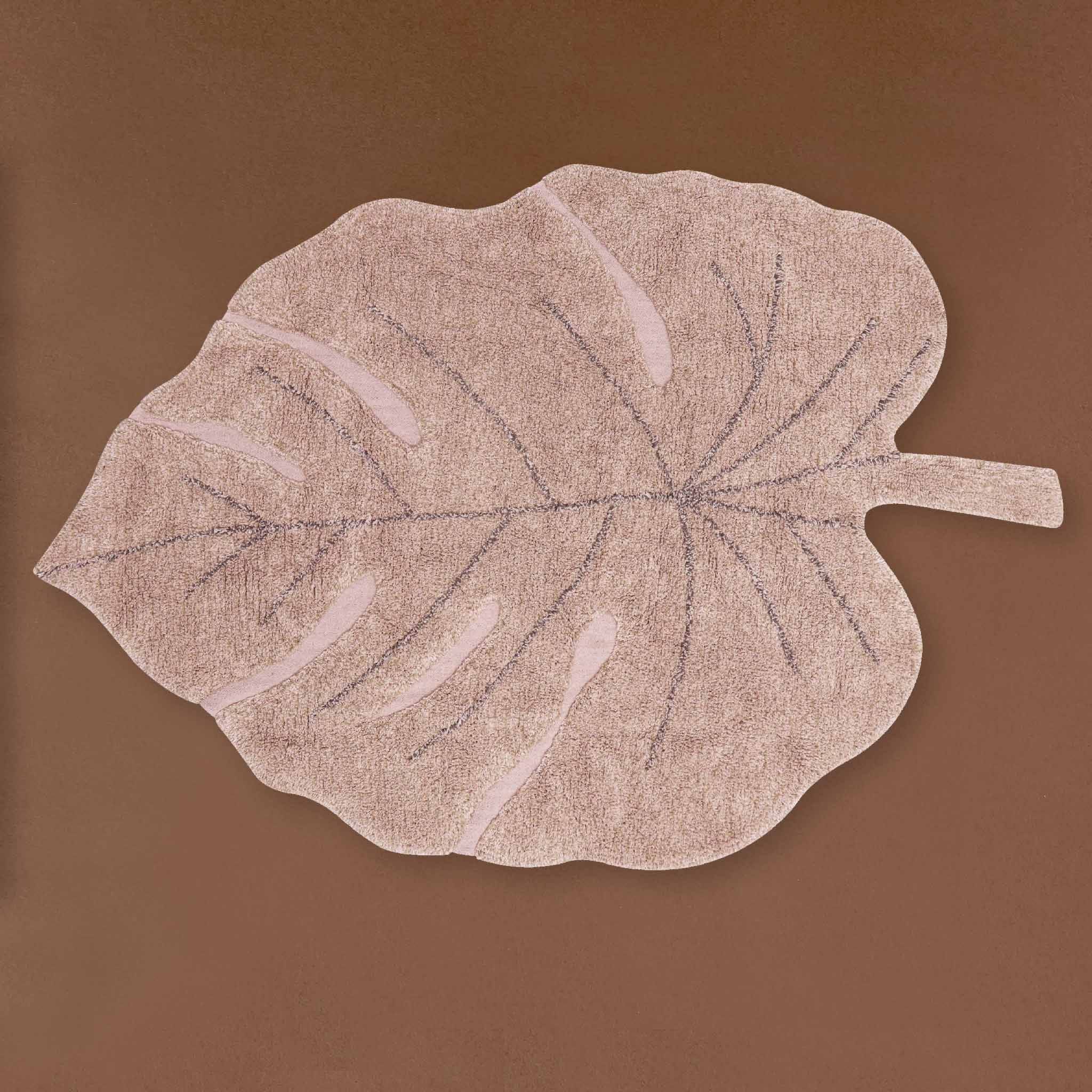 Washable Monstera Rug | Vintage Rose - Home Decor - pucciManuli