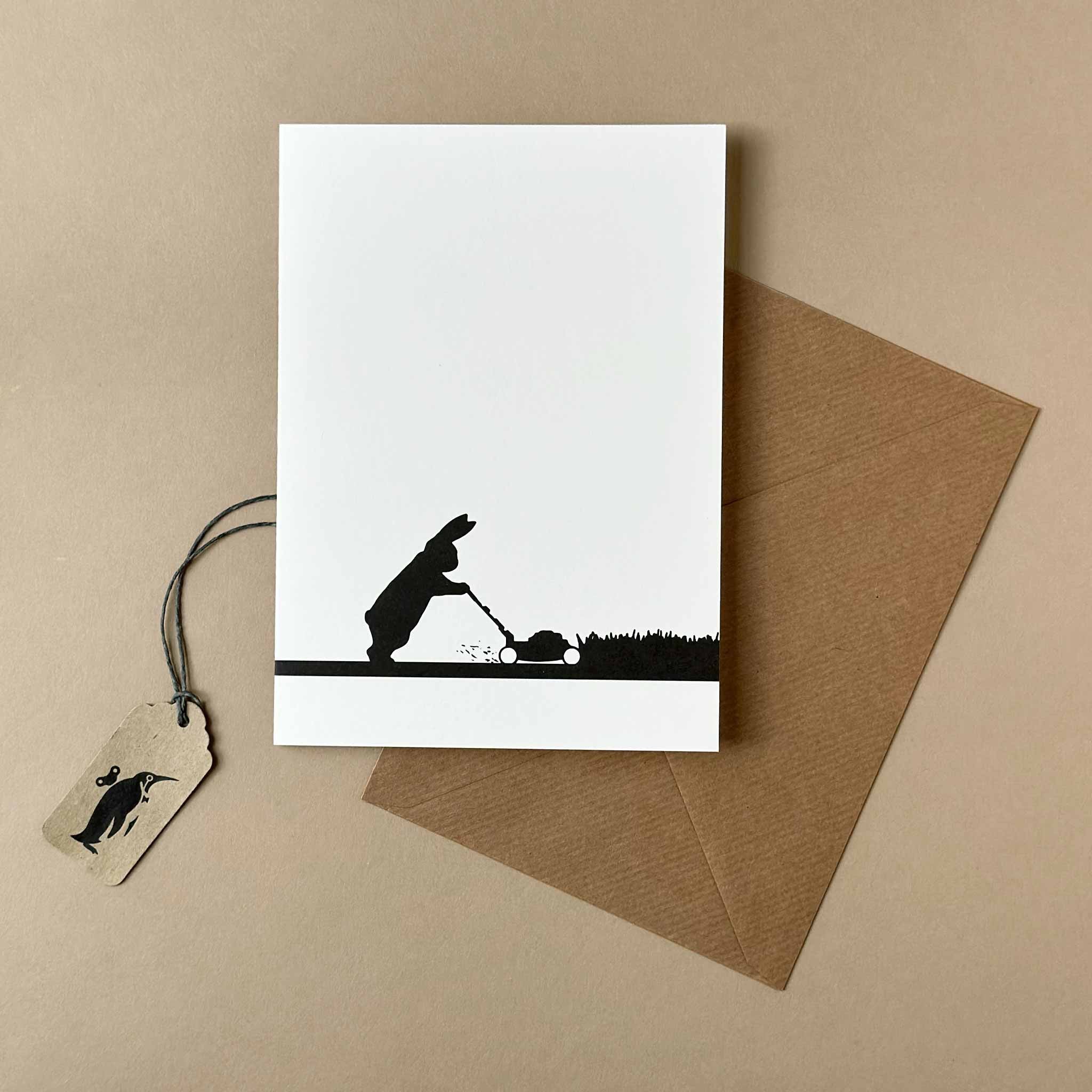 Mowing Rabbit Greeting Card