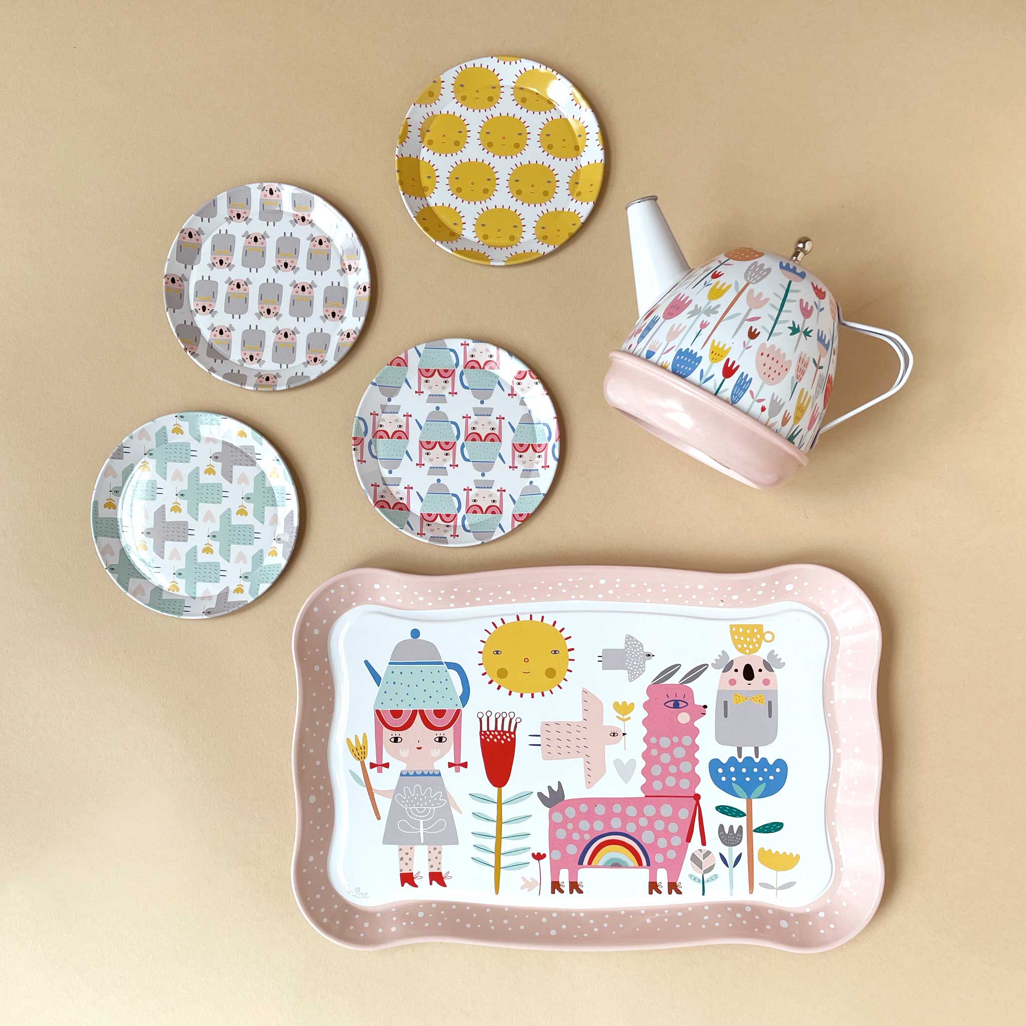 musical-tin-tea-set-with-flower-and-llama-theme