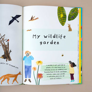 open-book-showing-white-page-with-text-my-wildlife-garden