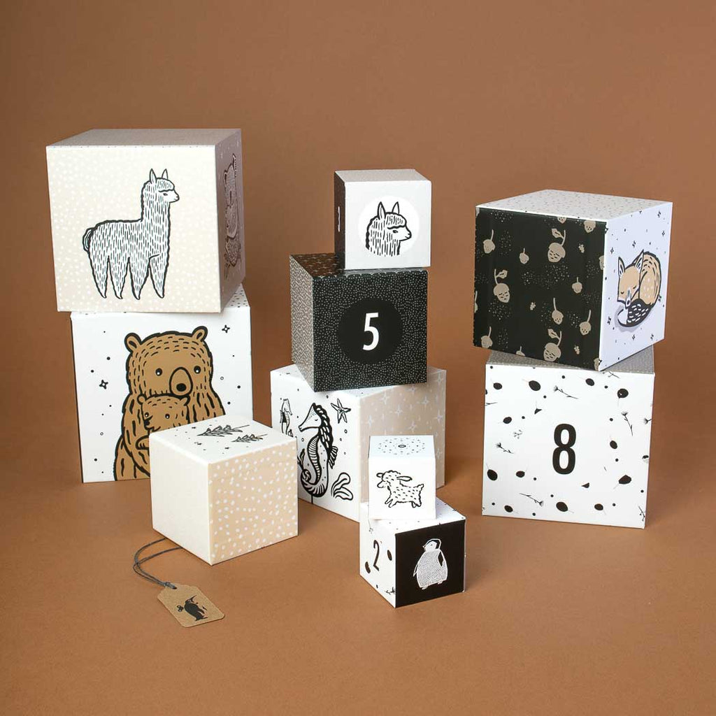 Black & White Nesting Blocks | Baby Animals