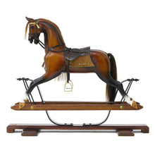 Load image into Gallery viewer, wooden-rocking-horse-on-wooden-stand