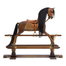 Load image into Gallery viewer, horse-wooden-black-mane-from-left-side