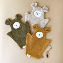 Load image into Gallery viewer, Organic Cotton Bamboo Bear Bath Mitt Set | Earthy - Baby (Accessories) - pucciManuli