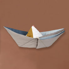 Load image into Gallery viewer, organic-cotton-ship-blanket-folded-into-boat-shape