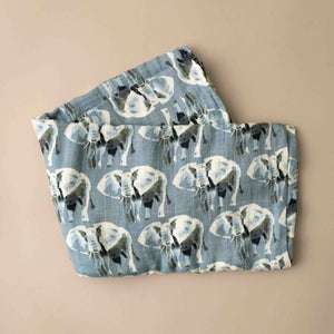 Organic Cotton Swaddle | Grey Elephant - Baby (Lovies/Swaddles) - pucciManuli